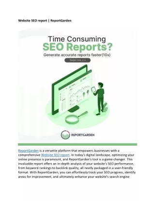 website seo report reportgarden