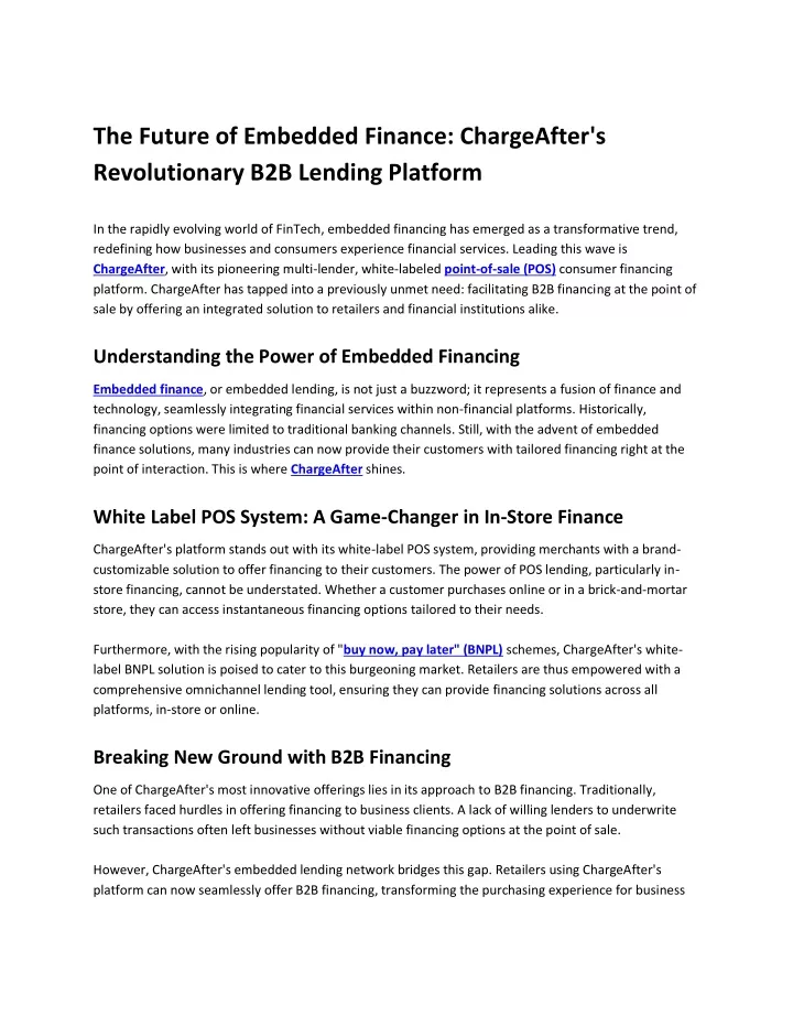 the future of embedded finance chargeafter