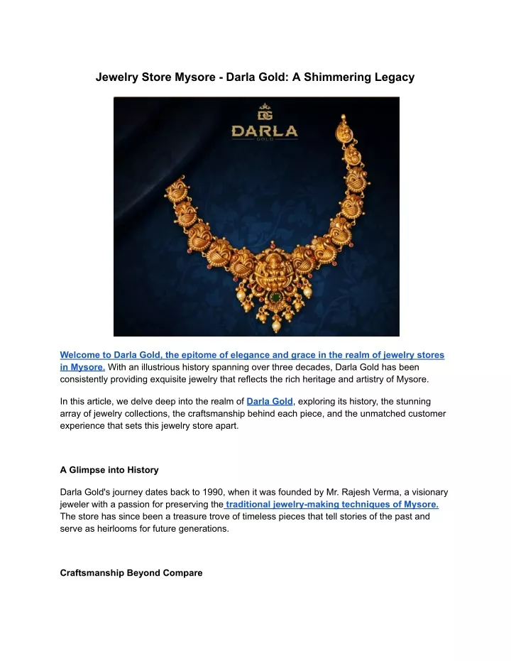 jewelry store mysore darla gold a shimmering