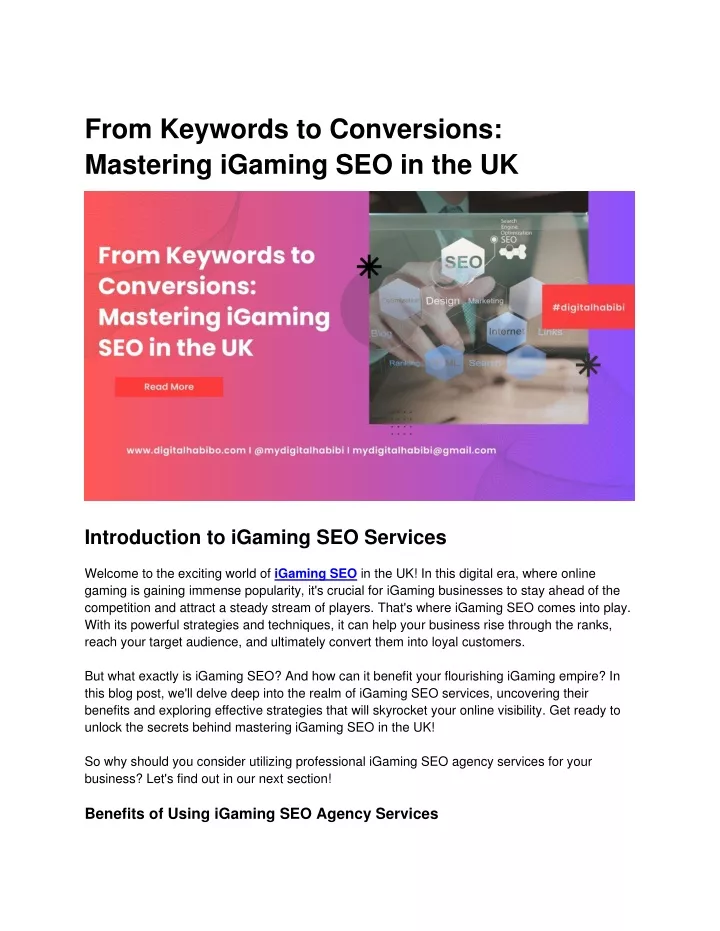 from keywords to conversions mastering igaming
