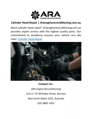 Cylinder Head Repair | Araenginereconditioning.com.au