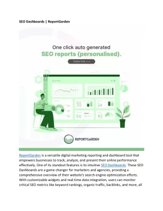 seo dashboards reportgarden