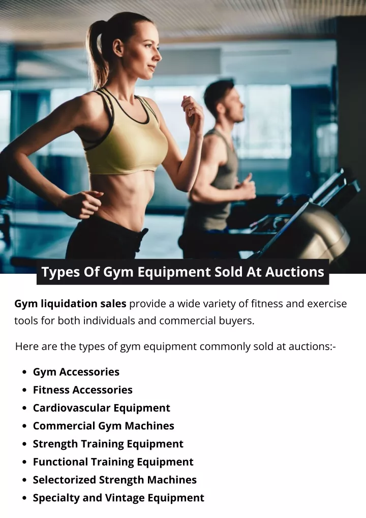 types of gym equipment sold at auctions