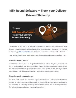 milk round software track your delivery drivers