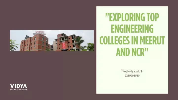 exploring top engineering colleges in meerut