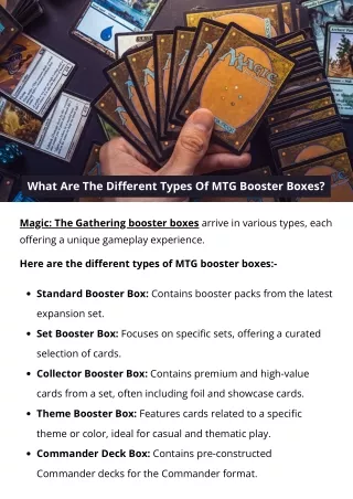what are the different types of mtg booster boxes