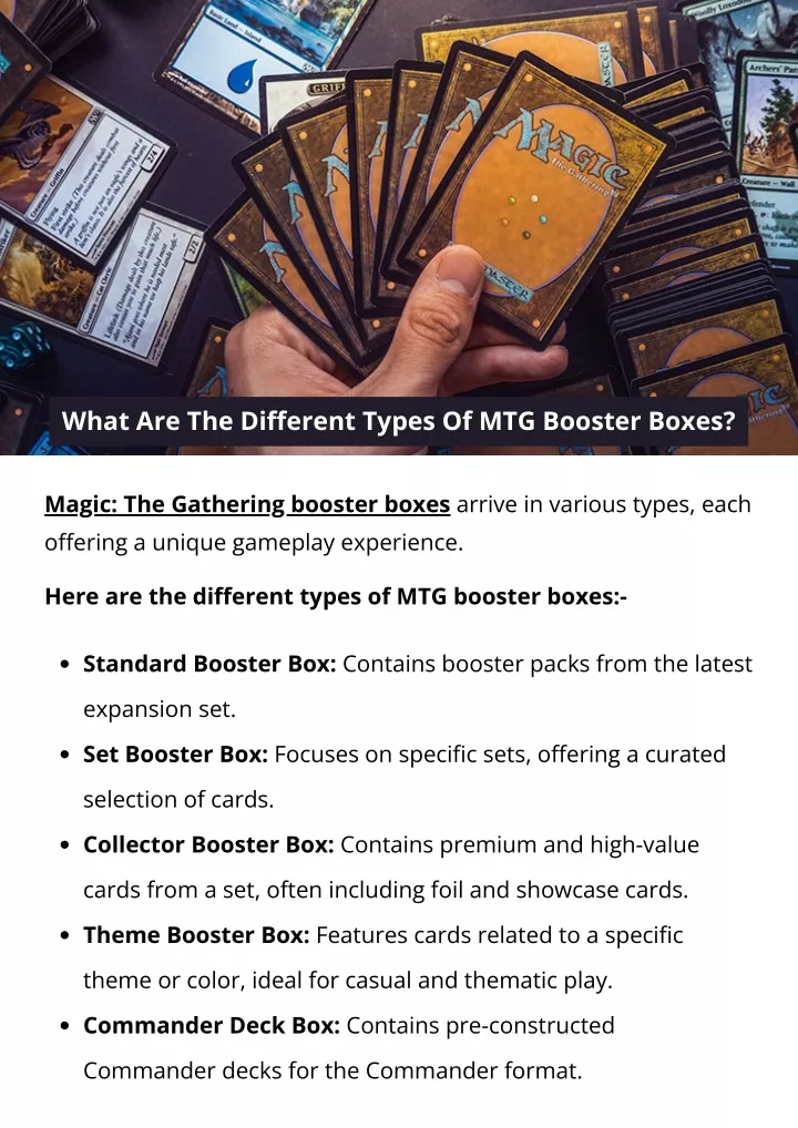 what are the different types of mtg booster boxes