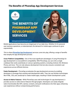 the benefits of phonegap app development services