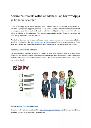 secure your deals with confidence top escrow apps