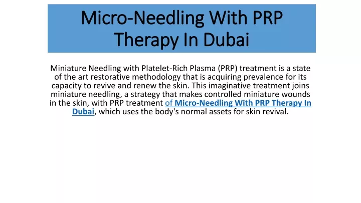 micro micro needling with prp needling with