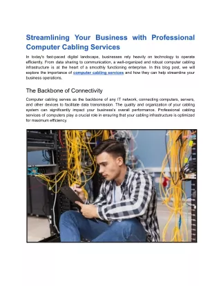 Streamlining Your Business with Professional Computer Cabling Services_