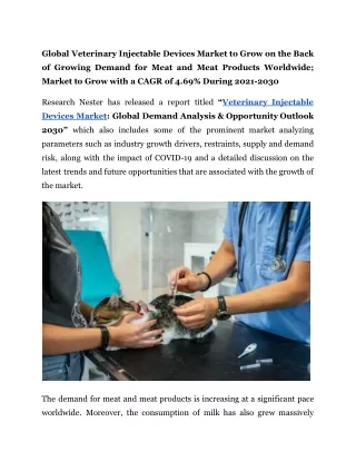 global veterinary injectable devices market