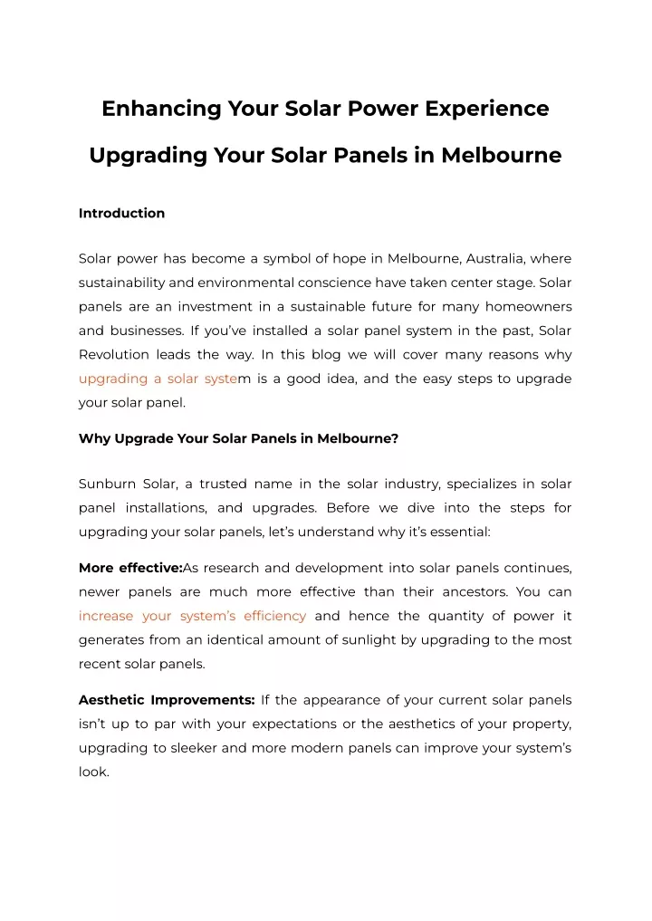 enhancing your solar power experience