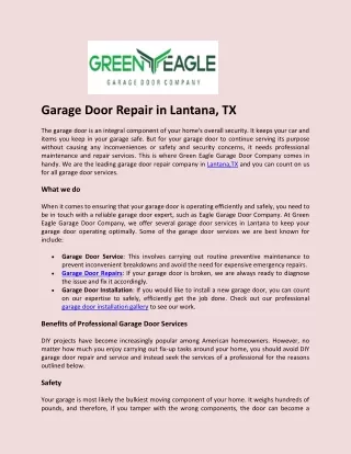 garage door repair in lantana tx