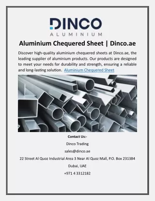 Aluminium Chequered Sheet Dinco.ae