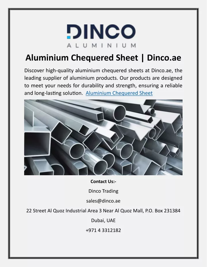 aluminium chequered sheet dinco ae