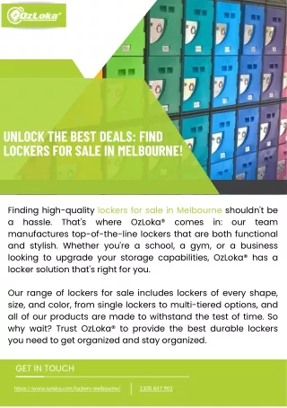 Unlock the Best Deals Find Lockers for Sale in Melbourne!
