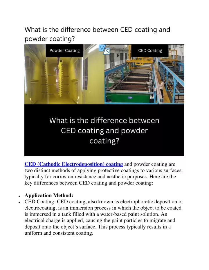 what is the difference between ced coating