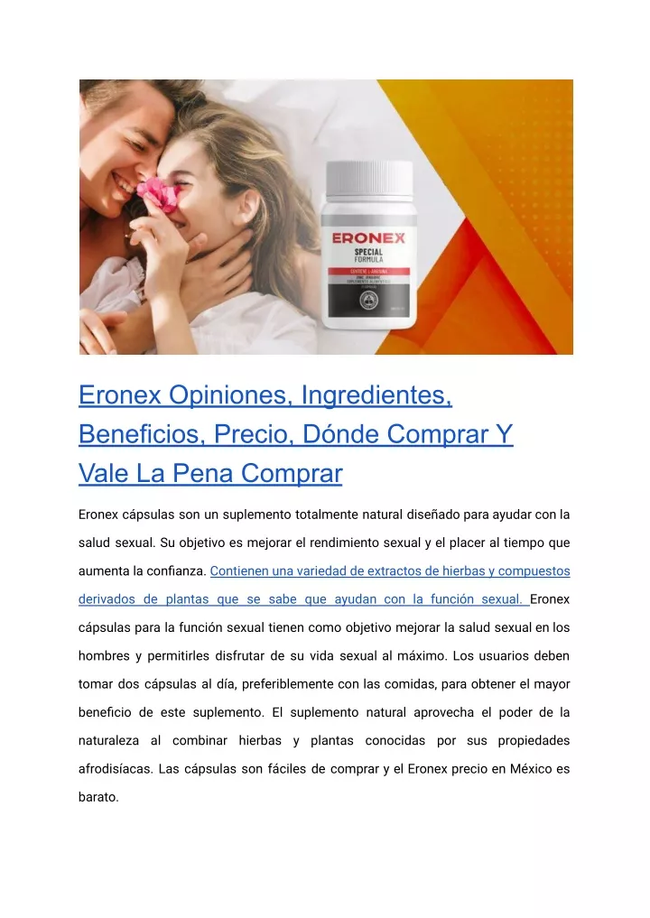 eronex opiniones ingredientes beneficios precio