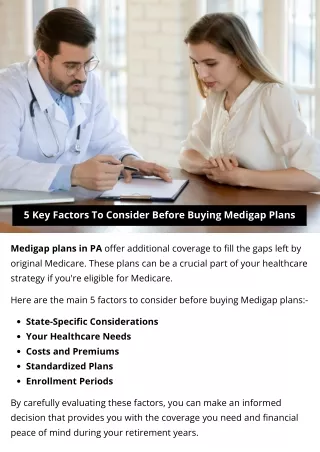5 key factors to consider before buying medigap