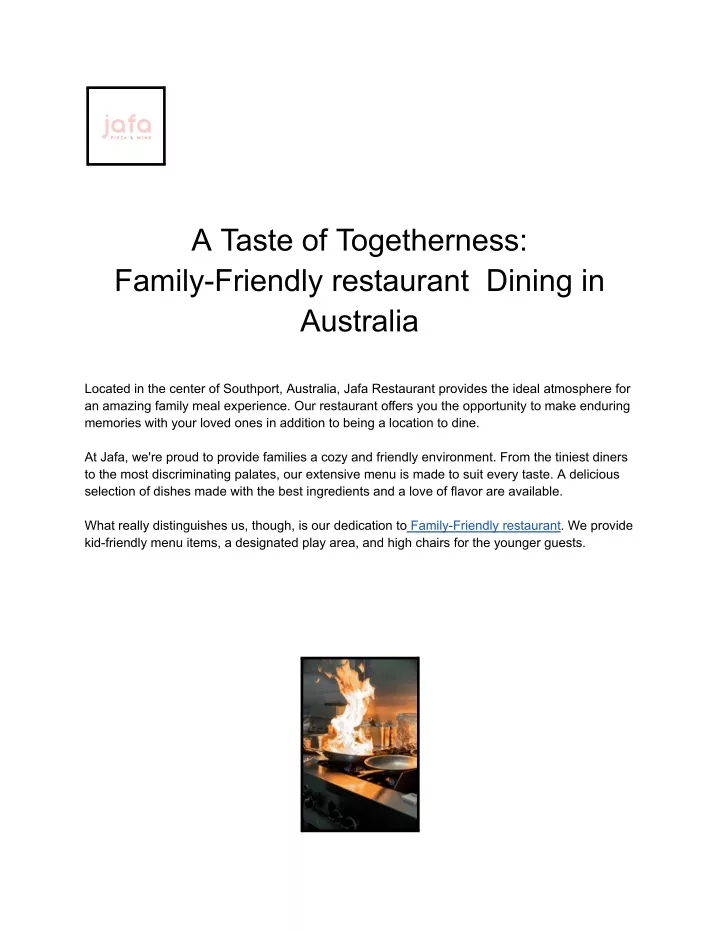 a taste of togetherness family friendly