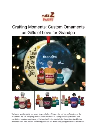 Crafting Moments: Custom Ornaments as Gifts of Love for Grandpa