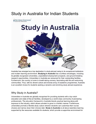 Take a step to study in Australia