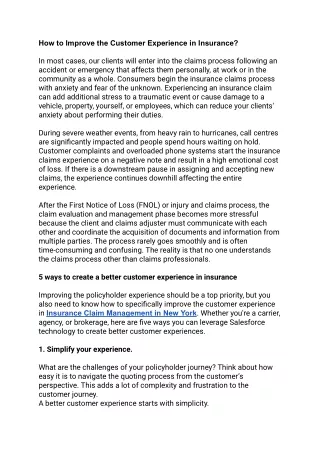 how to improve the customer experience