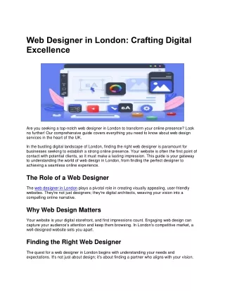 Web Designer in London: Crafting Digital Excellence