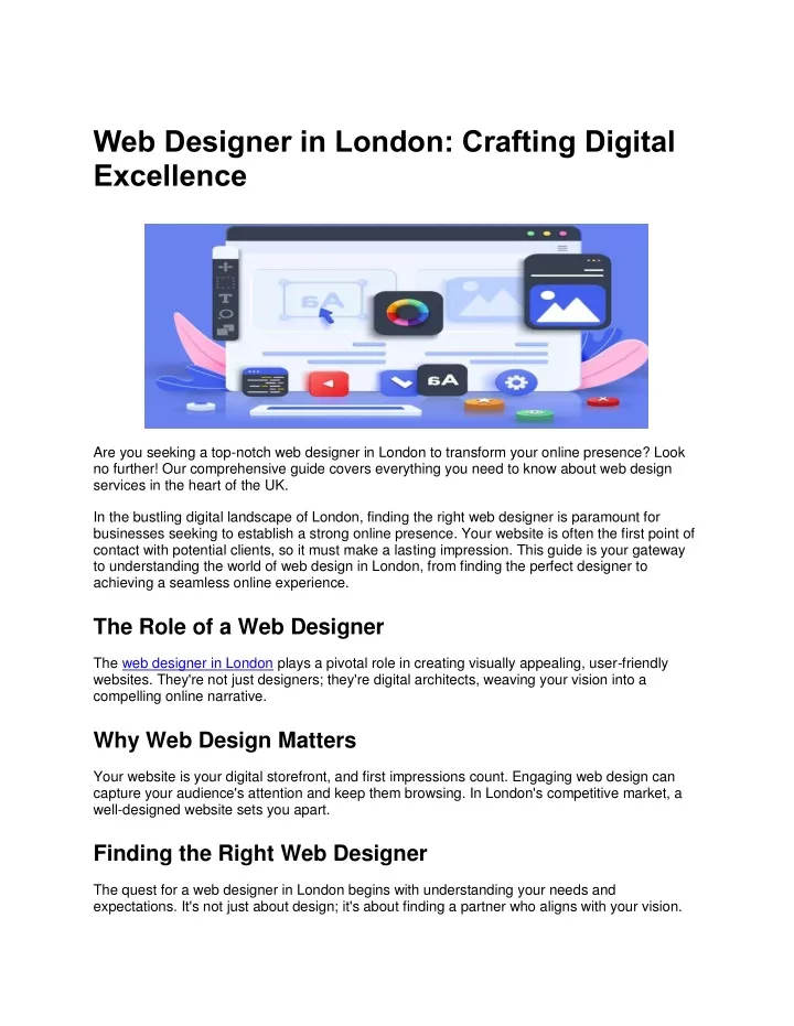 web designer in london crafting digital excellence