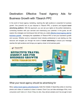 Destination: Effective Travel Agency Ads for Business Growth with 7Search PPC