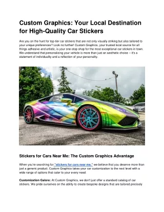 Your Local Source for Stickers for Cars Near Me