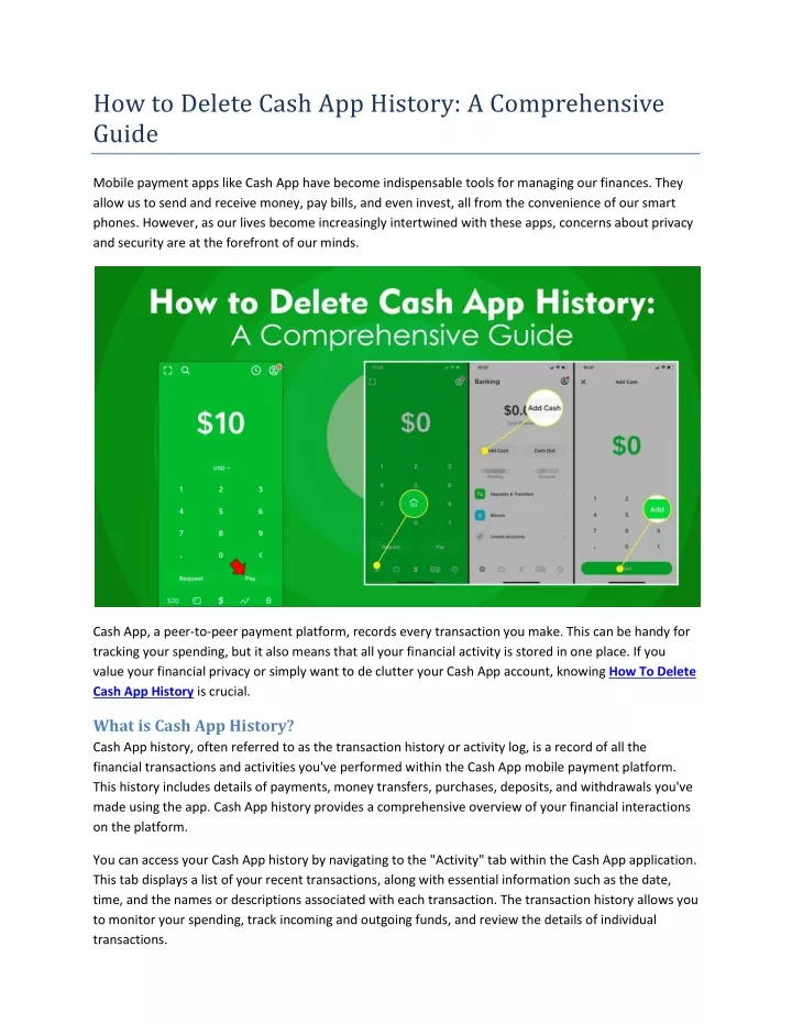 how to delete cash app history a comprehensive
