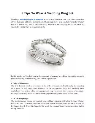 8 Tips To Wear A Wedding Ring Set
