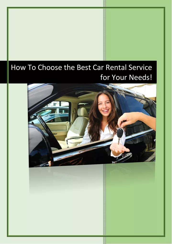 how to choose the best car rental service