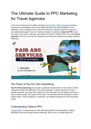 The Ultimate Guide to PPC Marketing for Travel Agencies
