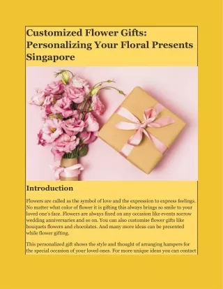 Customized Flower Gifts: Personalizing Your Floral Presents Singapore