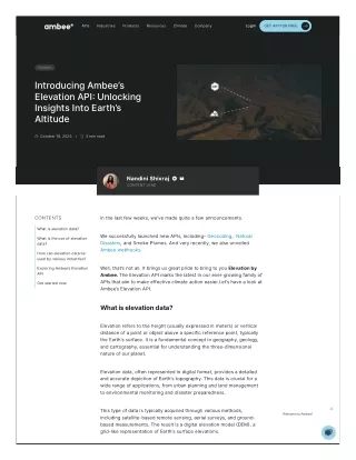 Introducing Ambee’s Elevation API Unlocking Insights Into Earth’s Altitude
