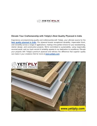 Best Quality Plywood in India