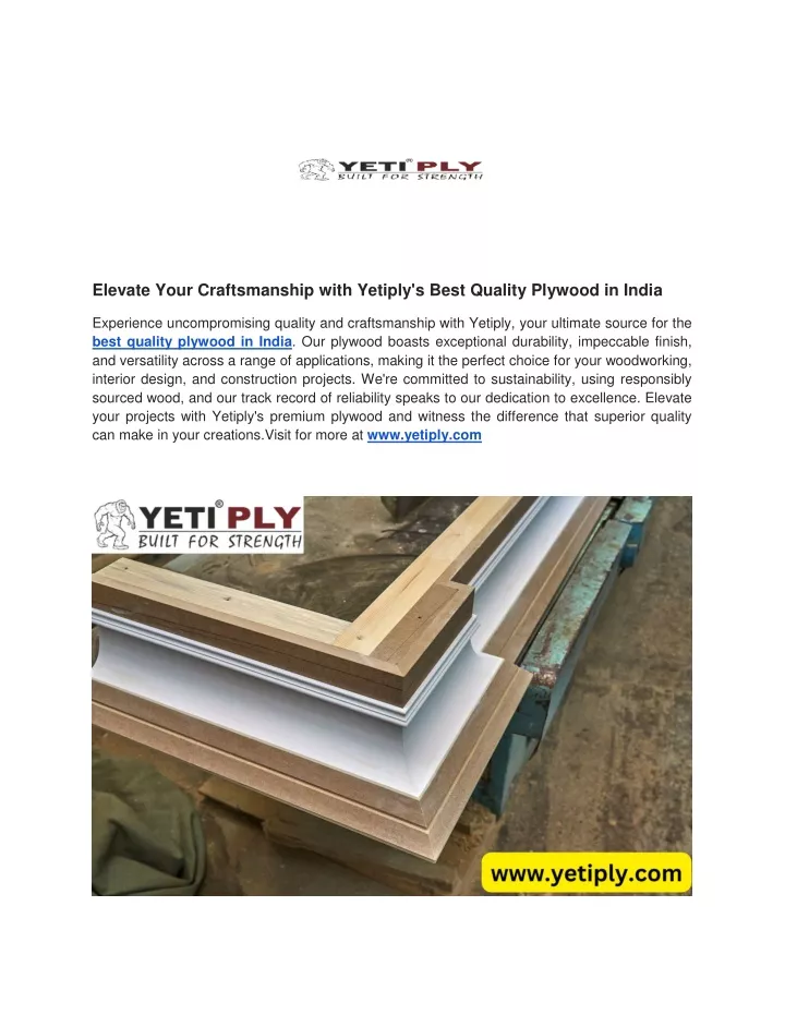 elevate your craftsmanship with yetiply s best