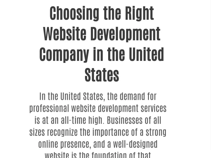 choosing the right website development company