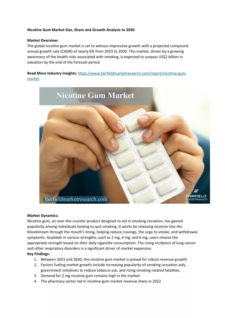 nicotine gum market size share and growth