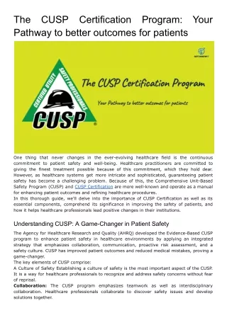 the pathway to better outcomes for patients