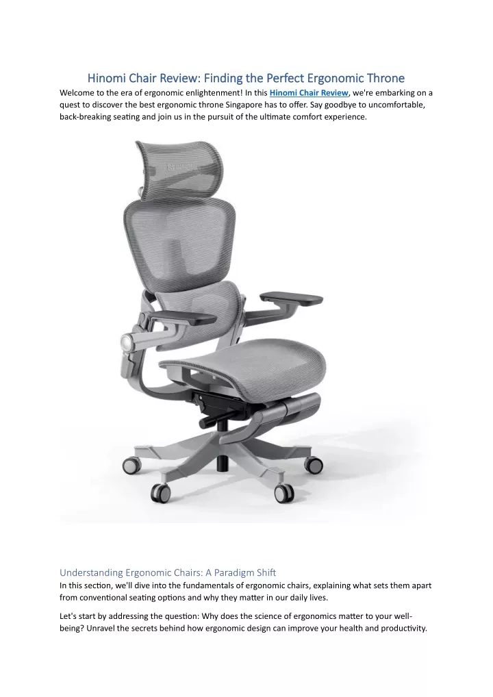 hinomi chair review finding the perfect ergonomic