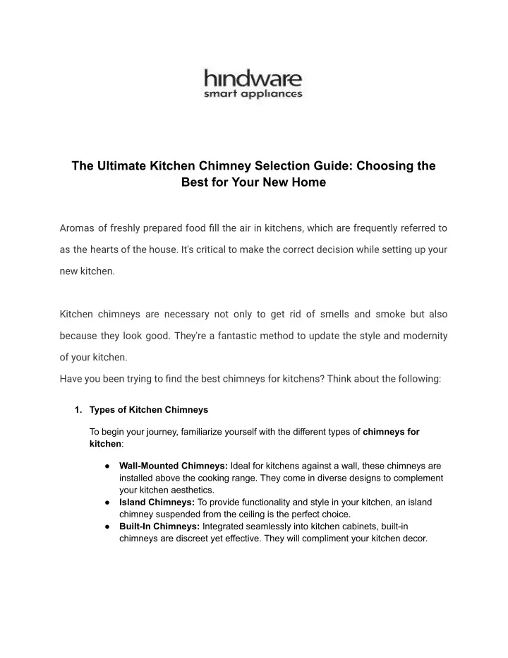 the ultimate kitchen chimney selection guide