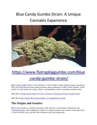blue candy gumbo strain a unique cannabis