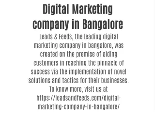Digital Marketing company in Bangalore