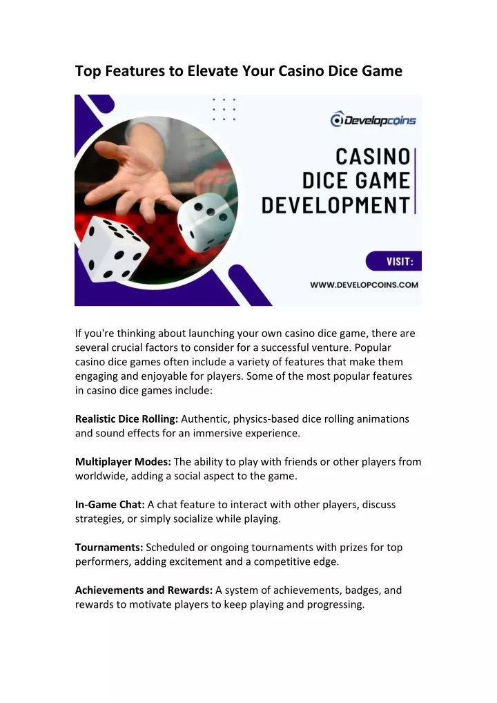 top features to elevate your casino dice game
