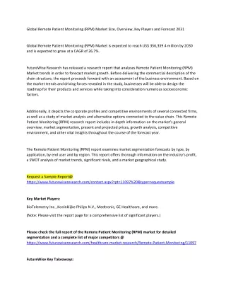 global remote patient monitoring rpm market size