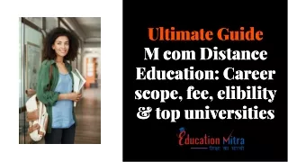 Ultimate Guide to MCom Distance Education | Education Mitra